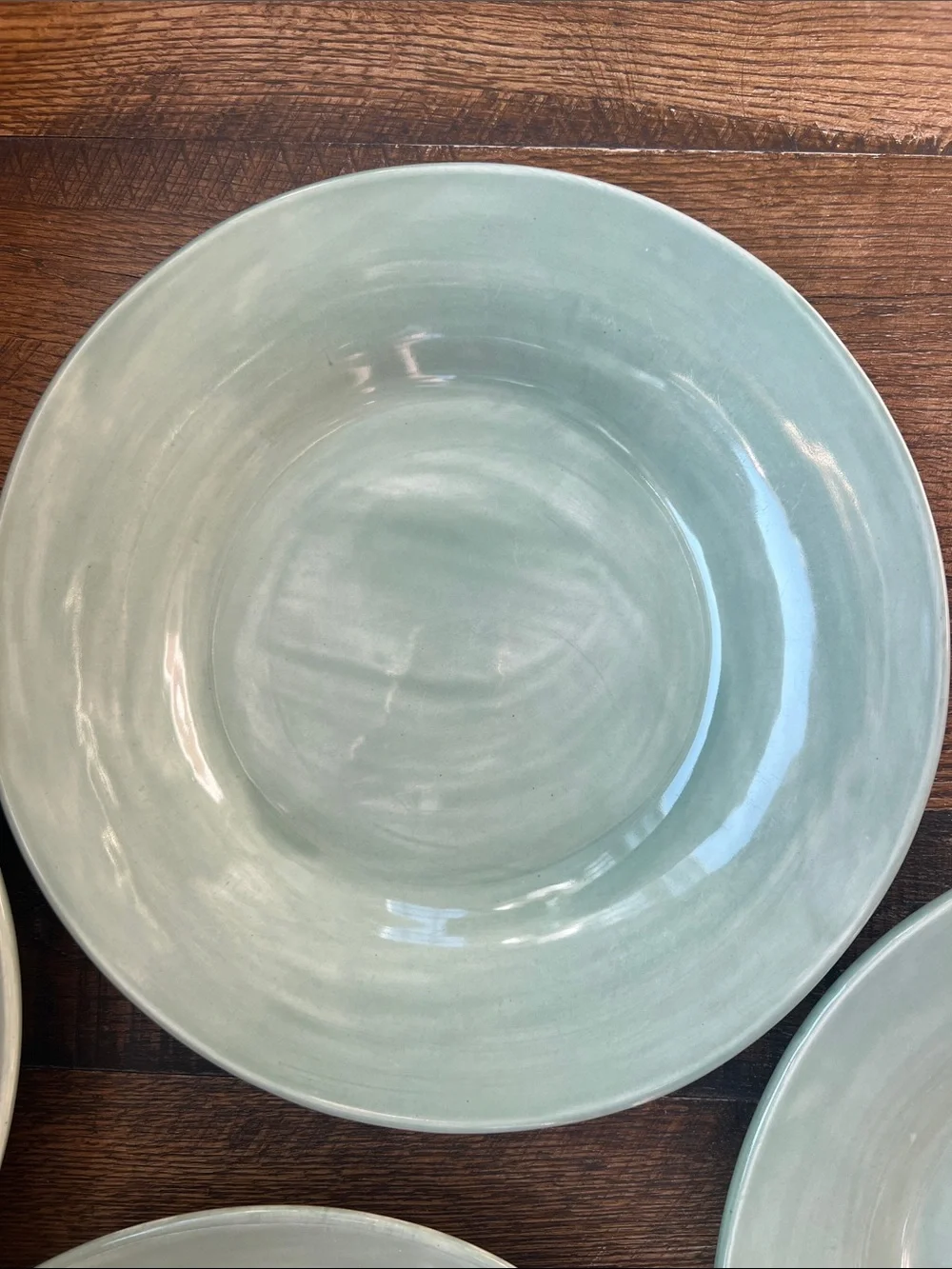Pottery Barn Sage Green Glazed Sausalito Ceramic Dinner plates - Set of 4